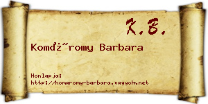 Komáromy Barbara névjegykártya