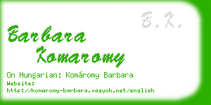 barbara komaromy business card