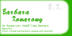 barbara komaromy business card